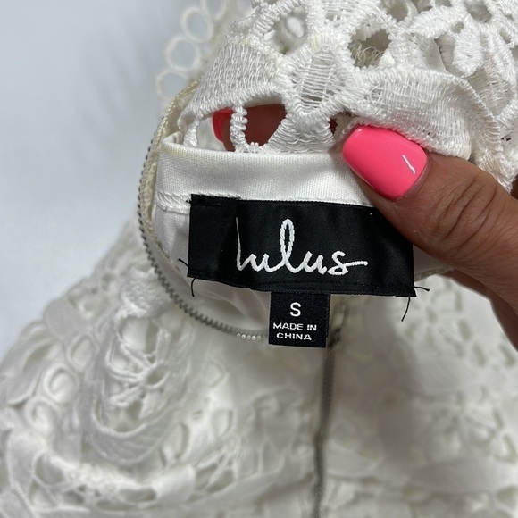 Lulus Women's White Crochet Sleeveless Dress Size Small S - Picture 5 of 10